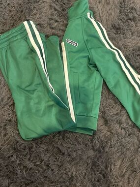 Old Navy Green Kids Track Jacket and Sweatpants with White Stripes